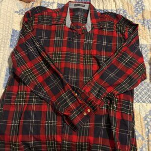 Enro Shirt Mens Sz LLS Flannel Button Down checkered cotton soft